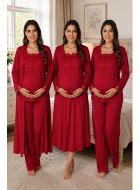 Effortt 2405 Vişne Lohusa Hamile 4'lü Set